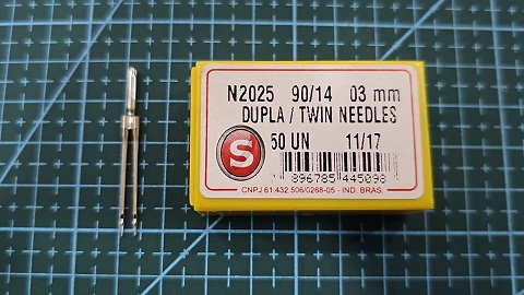 AGUJA DOBLE SINGER N°14 UNITARIO DISTANCIA DE 3MM