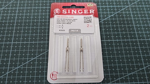 AGUJA DOBLE SINGER N°14/90DISTANCIA 3MM PUNTO